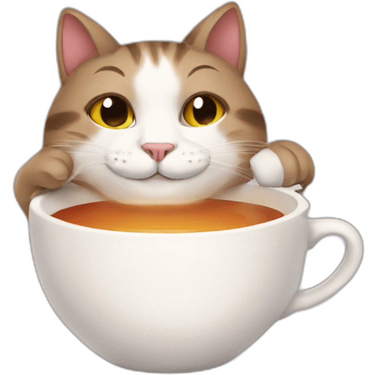 Cat drinking tea emoji