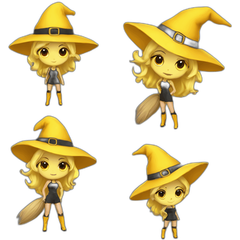 Sexy yellow Witch sportswoman emoji