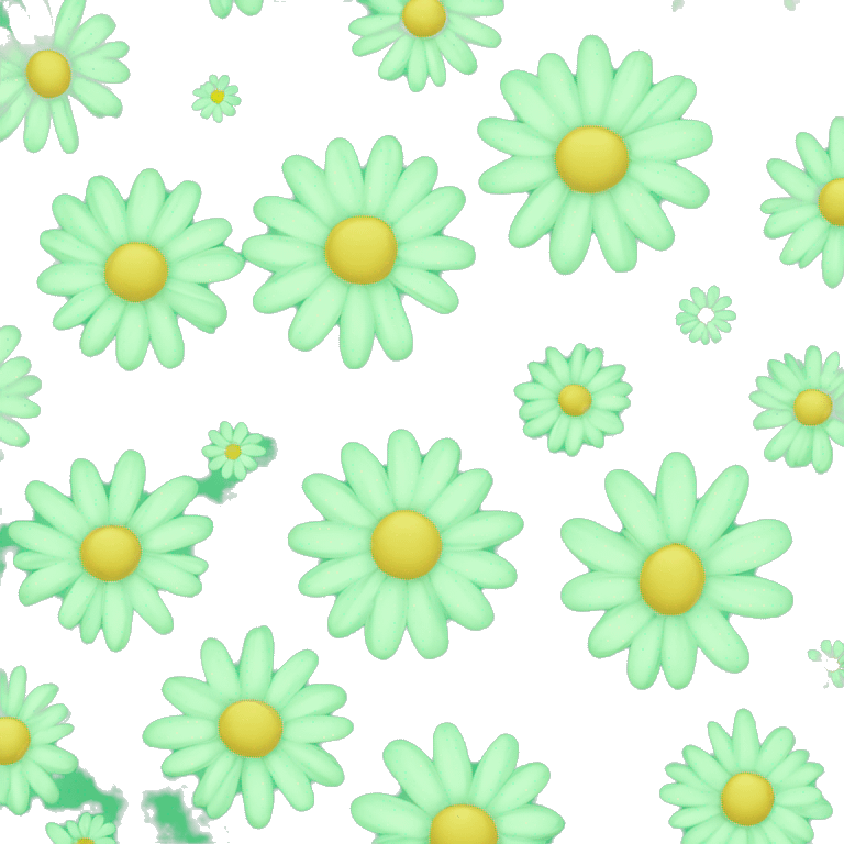 Mint green daisy emoji