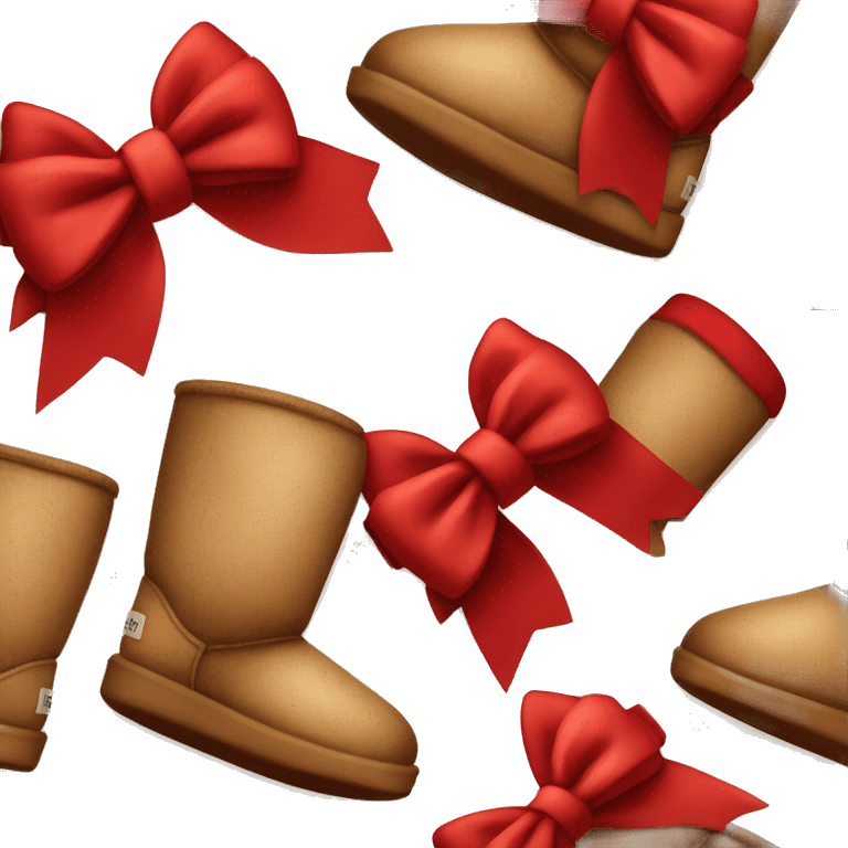 Red bow on uggs emoji