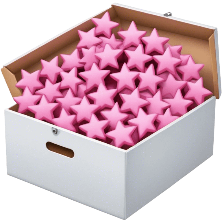 box full of pink stars emoji