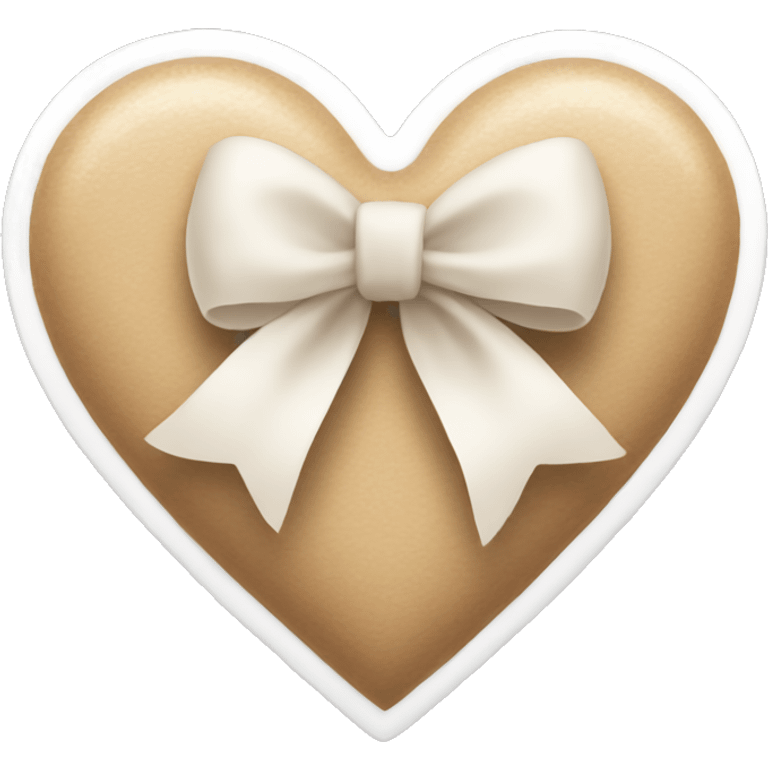 beige heart with white bow emoji