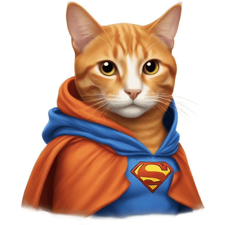 Orange cat wearing superman hoodie  emoji