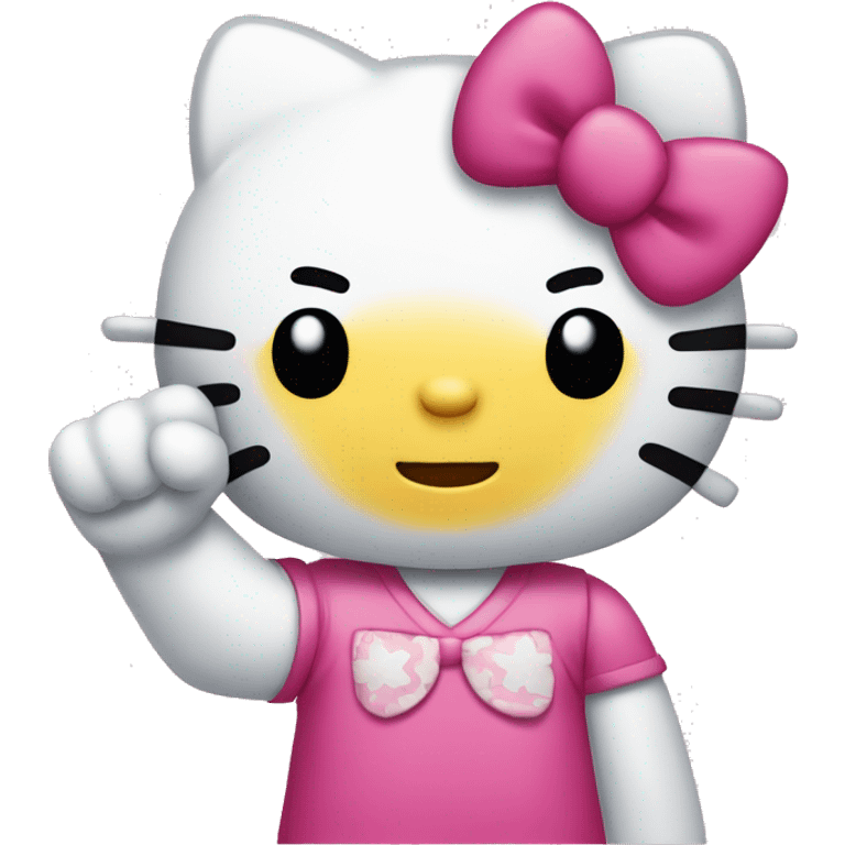 hello kitty saluting emoji