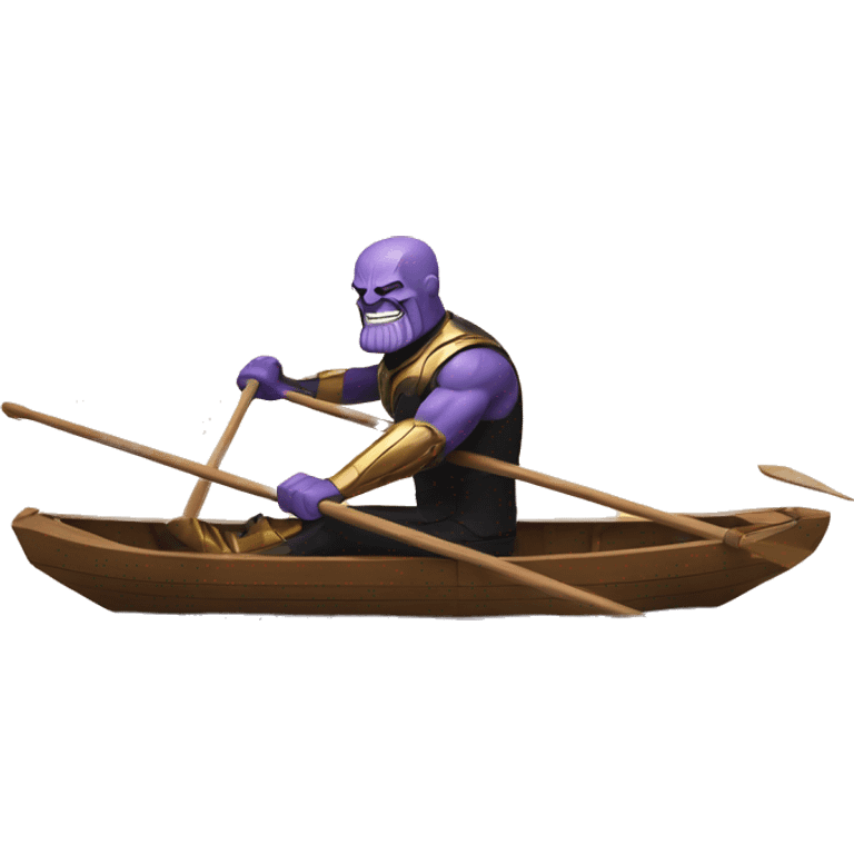 thanos wearing a suit rowing in a single sculling boat emoji