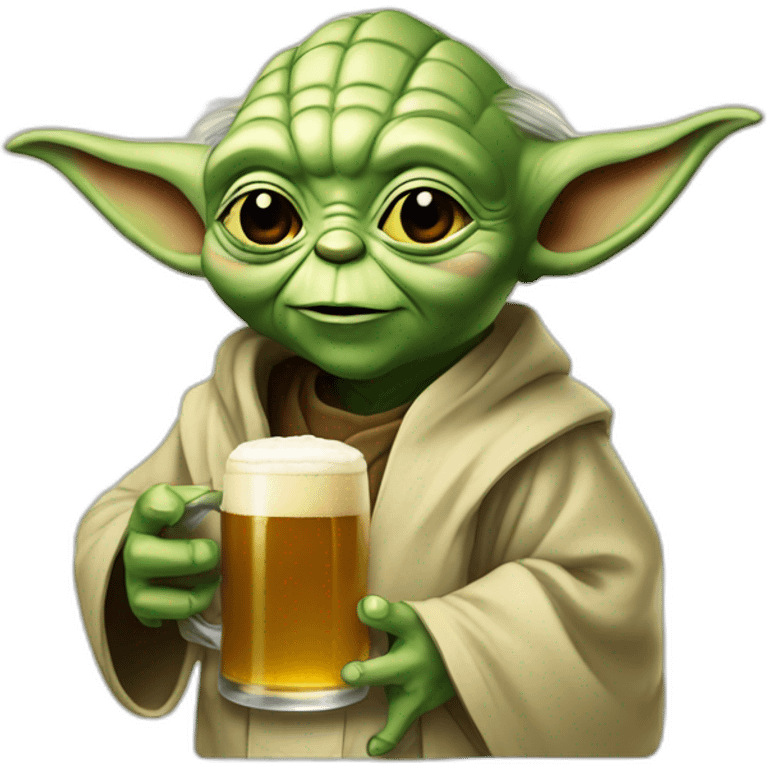 Yoda avec une biere emoji