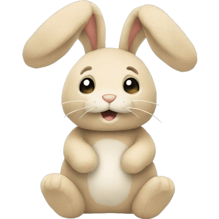 A small beige plush rabbit toy emoji