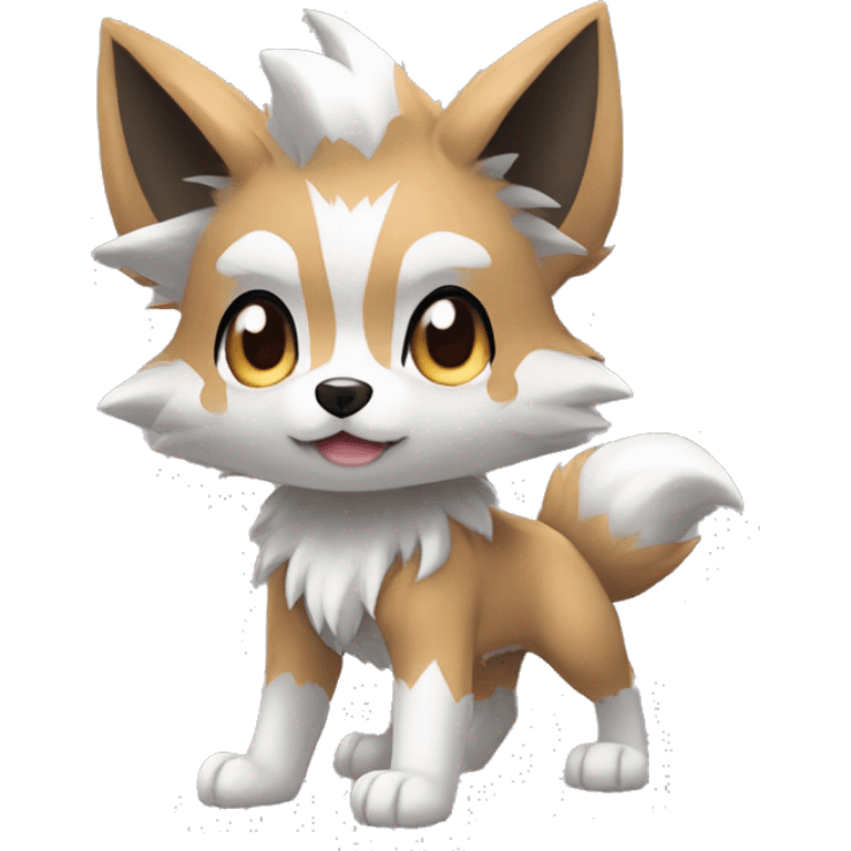 Kawaii Cool Chibi Poochyena-Rocruff-Lycanroc-Pokémon Full Body emoji