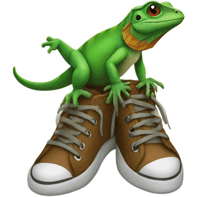 lizard wearing shoes emoji