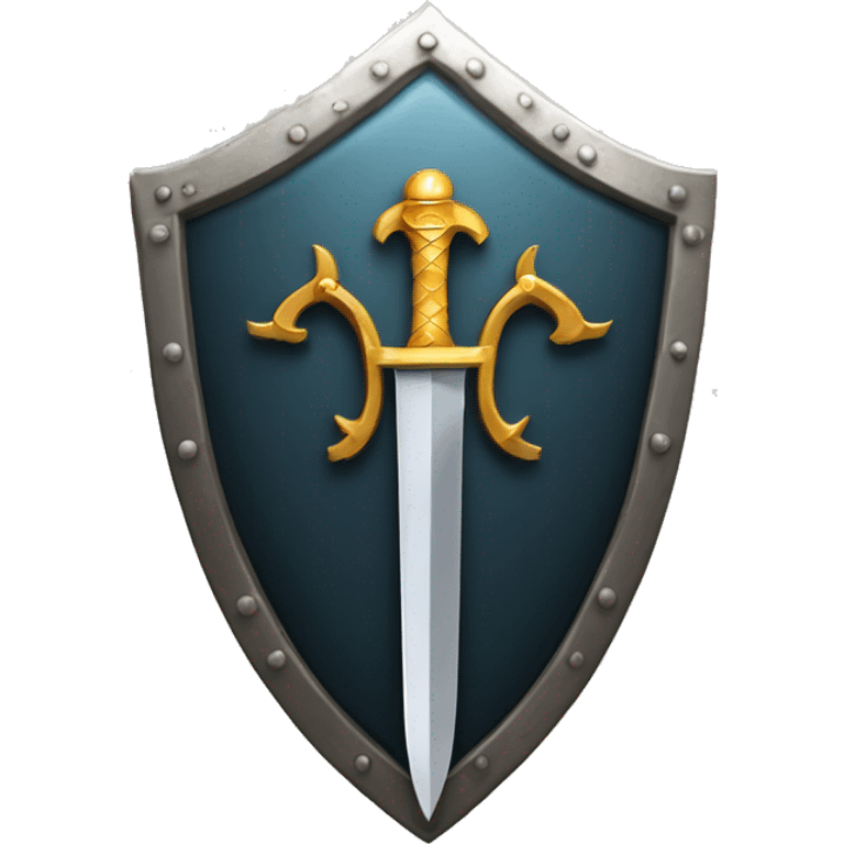 small sword symbol embedded inside a big shield emoji