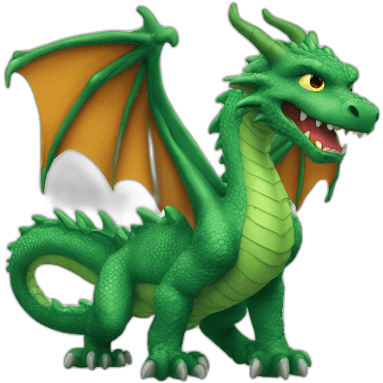 Chat sur dos dragon emoji