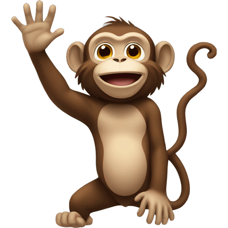 monkey waving emoji