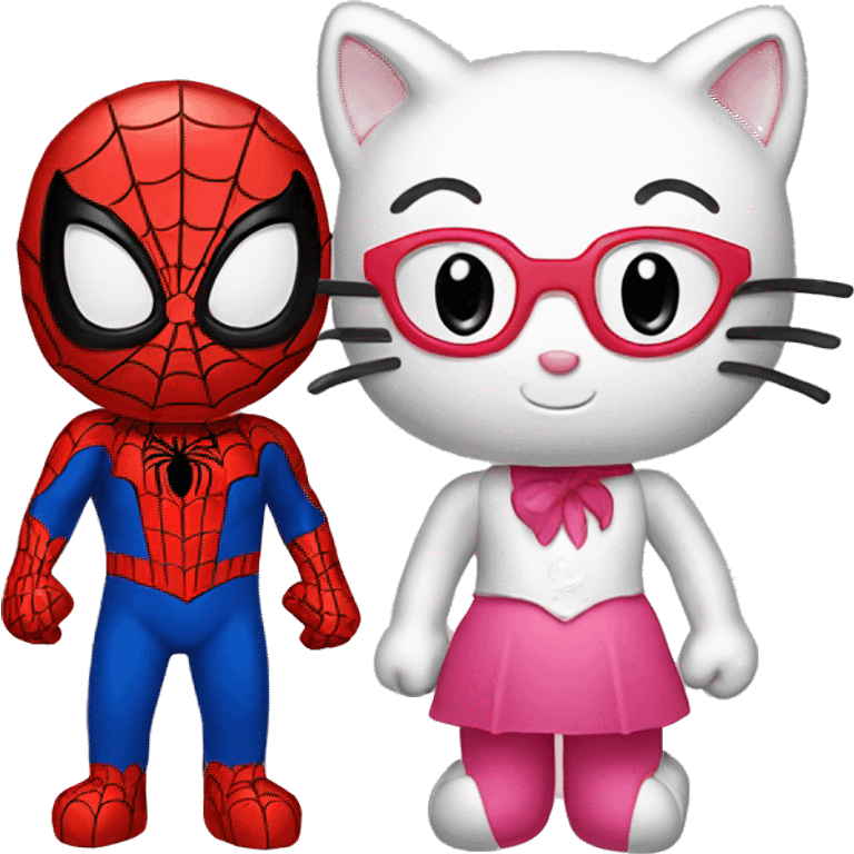 Spiderman and hellokitty emoji