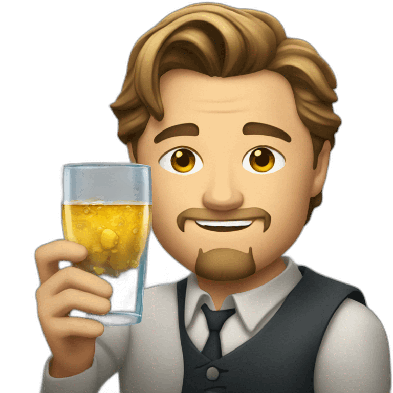 leonardo dicaprio holds a glass emoji