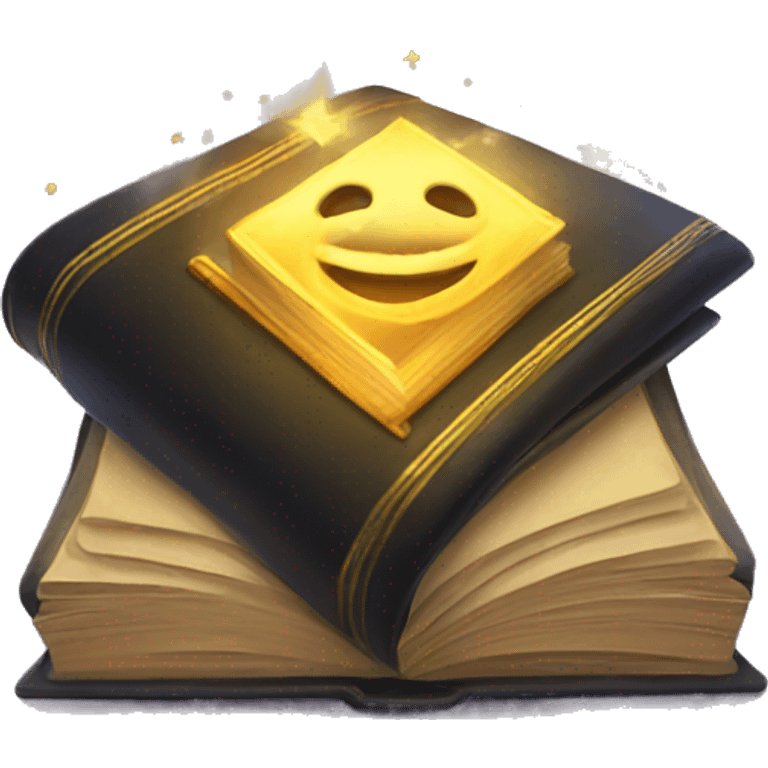 a magic book with golden stars emoji