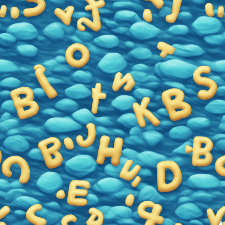 Letters “DBCH” letters in dramatic blue ocean mermaid vibes font emoji