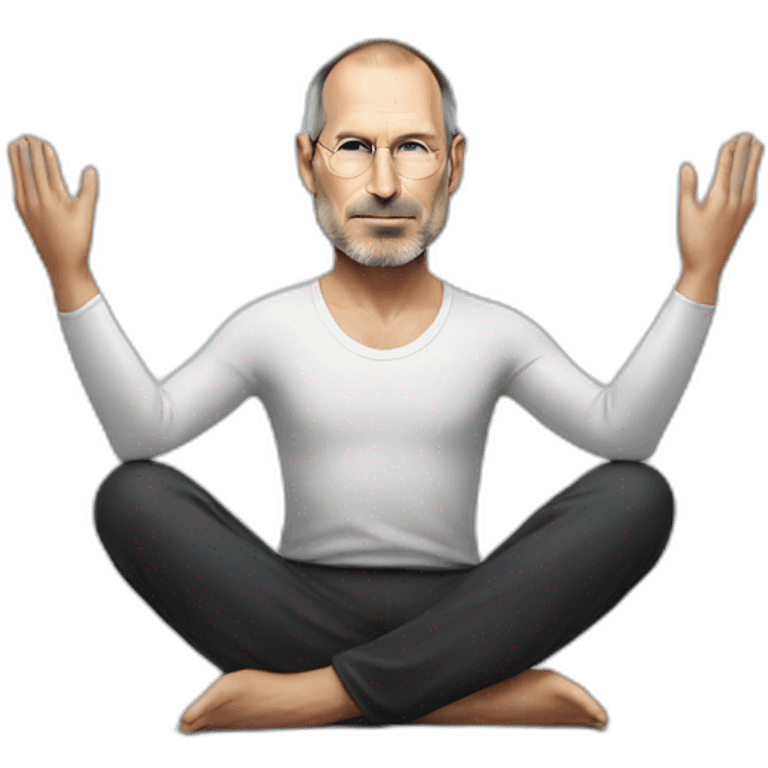 Steve Jobs doing yoga emoji