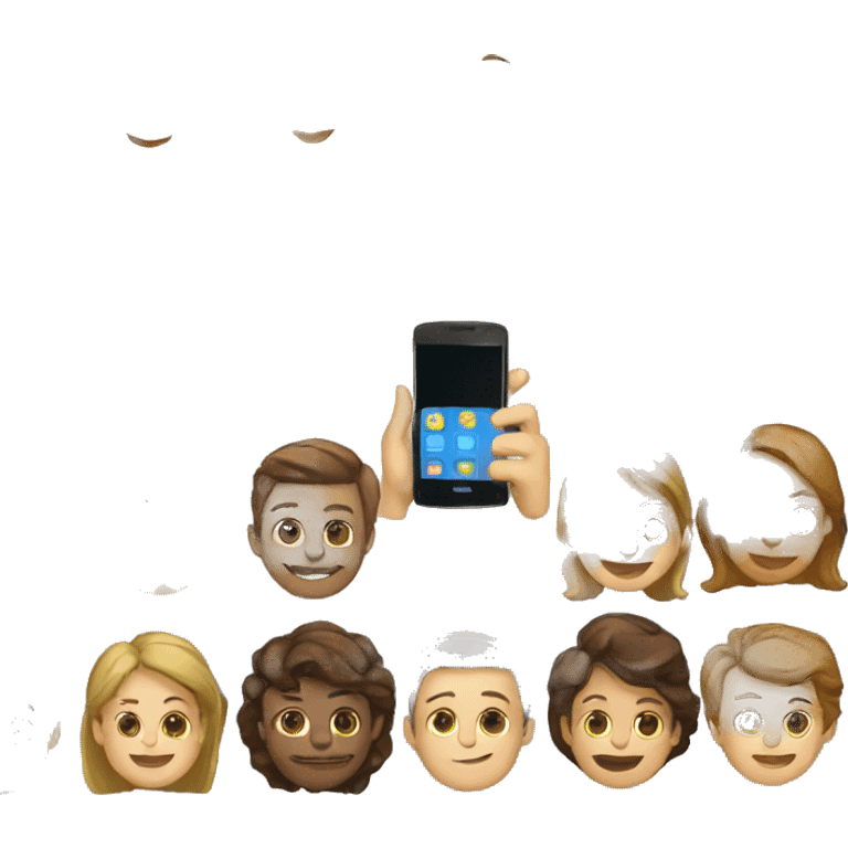 people with smartphone emoji