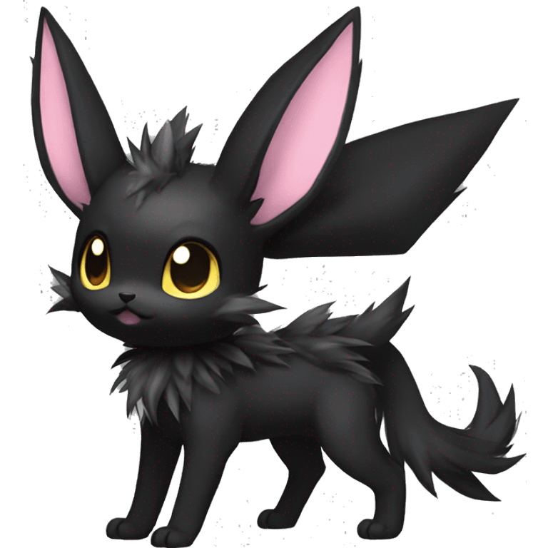 Dark Black Punk Kawaii Eeveelution-Cute-Pokémon-fusion full body emoji