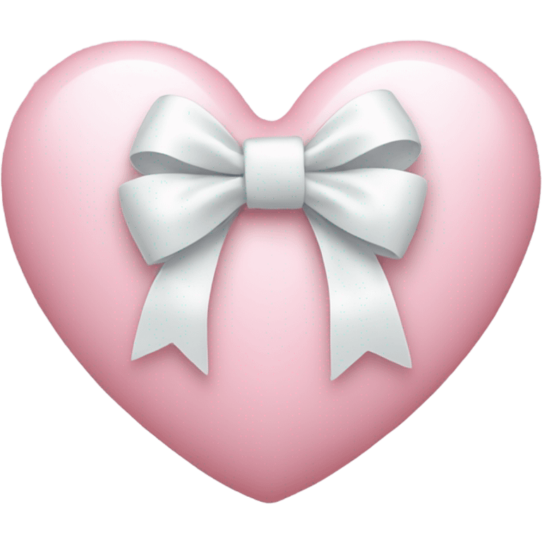 Pastel pink heart with white bow emoji