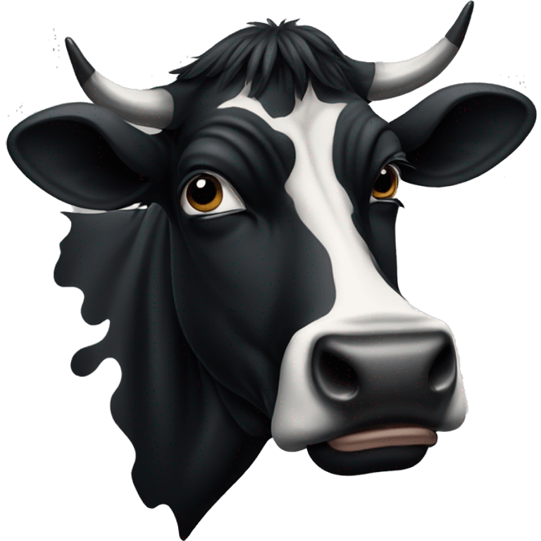 black cow facepalm emoji