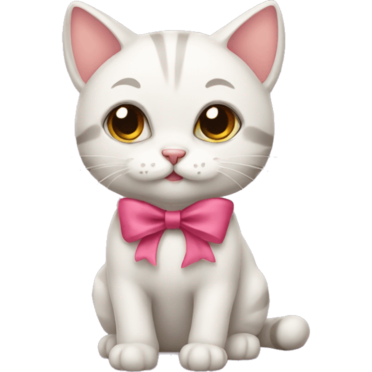 Cute cat with bow emoji