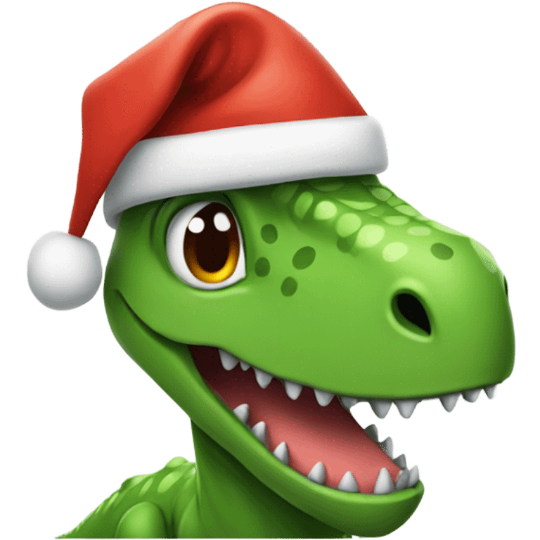 dinosaur with santa hat emoji