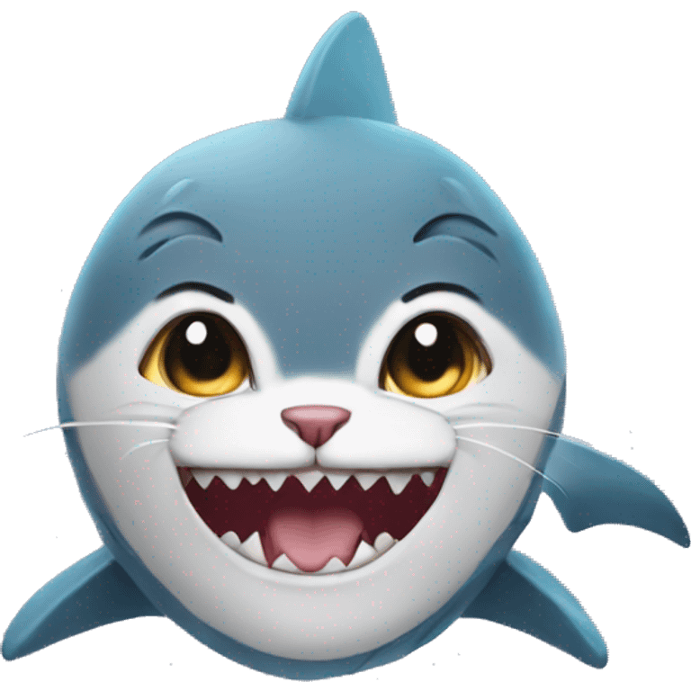 Cat in a shark costume emoji