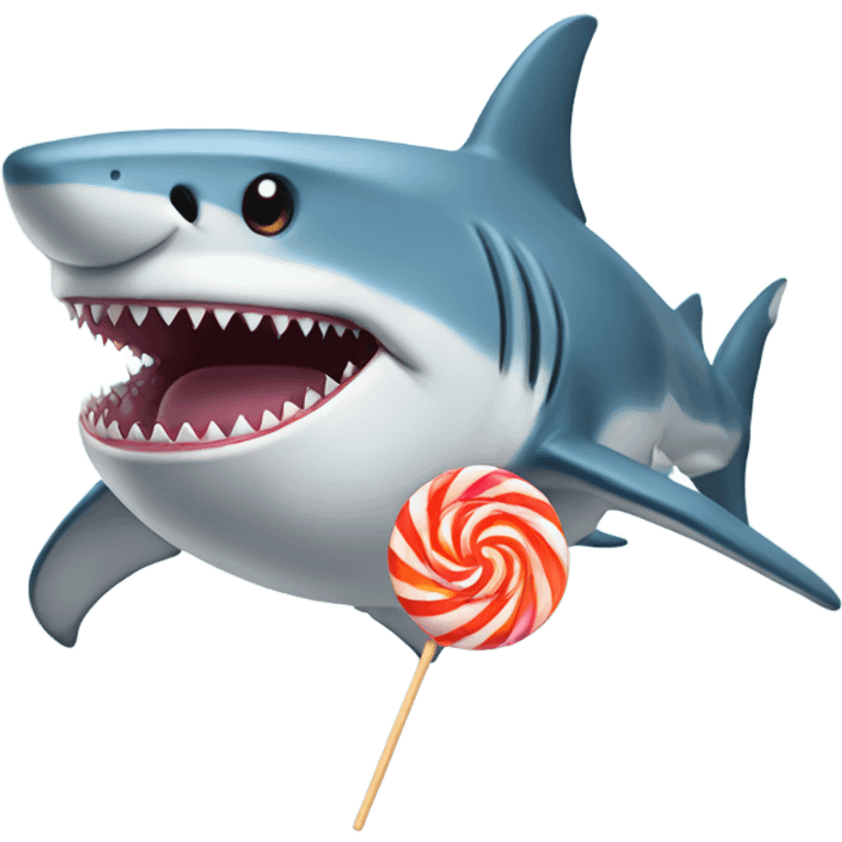 Shark with lollipop emoji