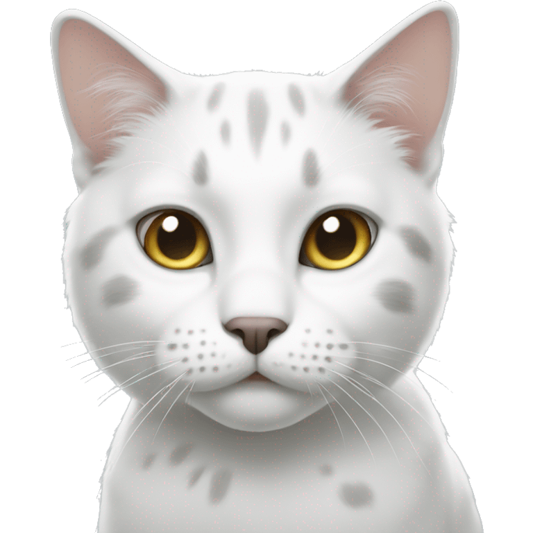 White cat with gray spots  emoji