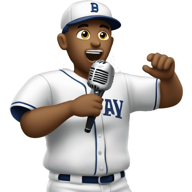 Basebal payer with microphone  emoji