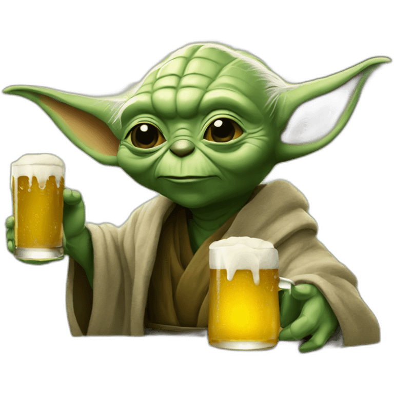 yoda drinking a beer emoji