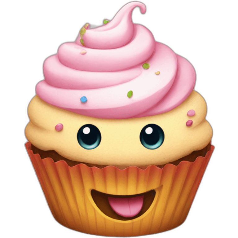 Happy cupcake emoji