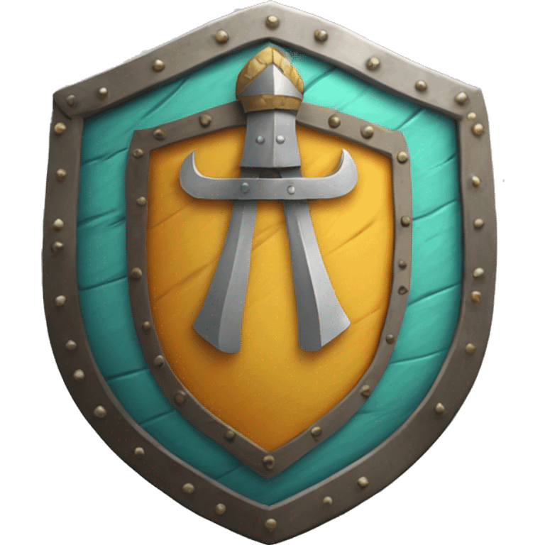 viking shield for a shield maiden with a crown on it that is colorful emoji