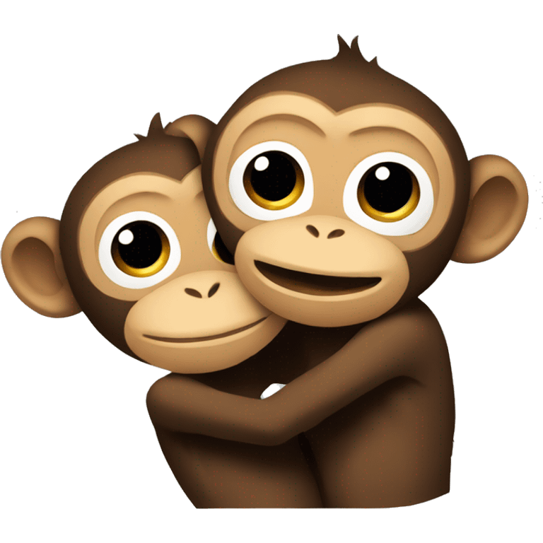 A monkey hugging another monkey  emoji