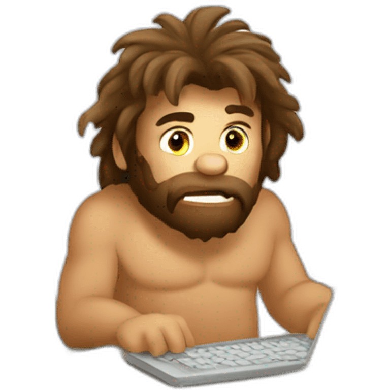 caveman coding in a cave emoji