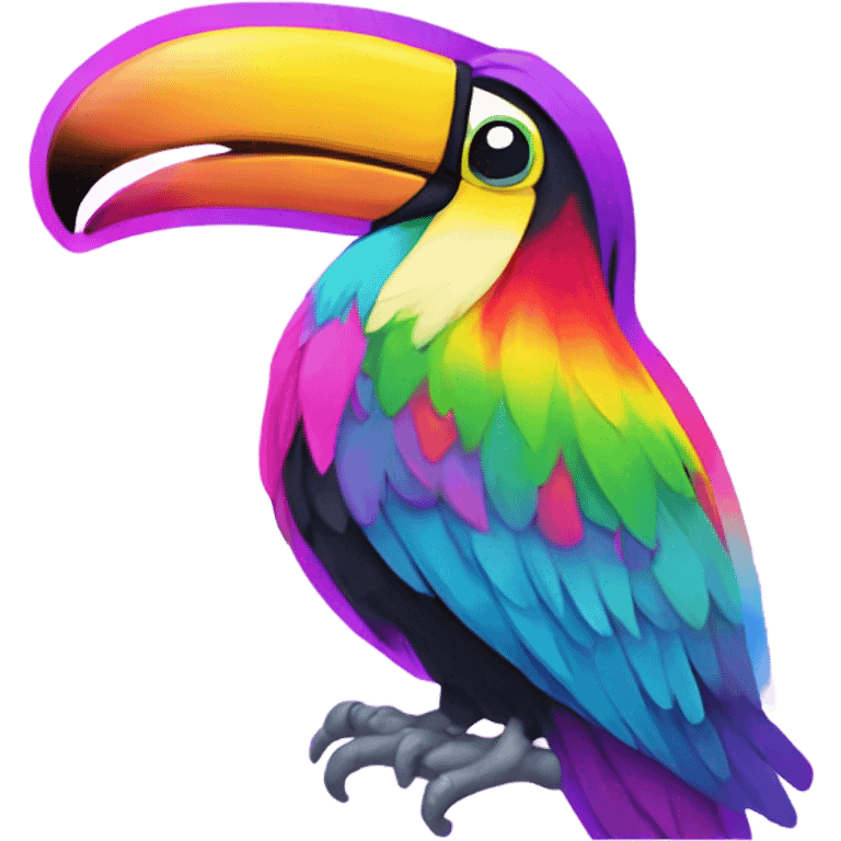 Lisa Frank rainbow toucan  emoji