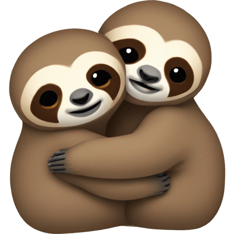 two sloths hugging emoji