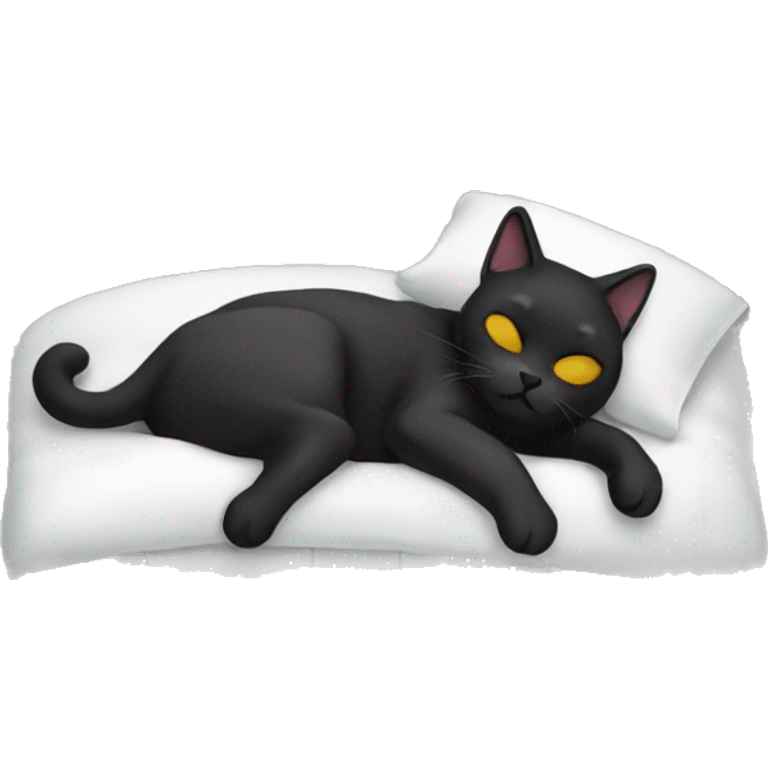 Black cat wearing lab coat sleeping on his back emoji