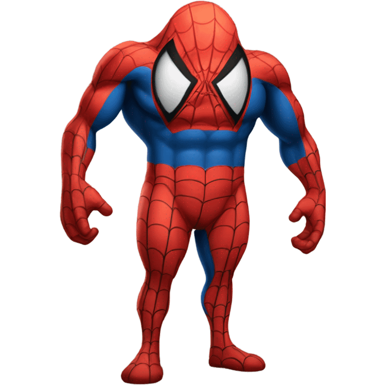 Spiderman with big stomach and skinny legs emoji