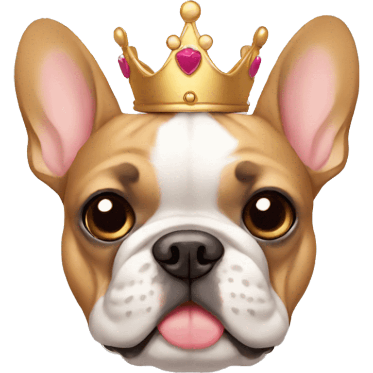 frenchie with a crown emoji