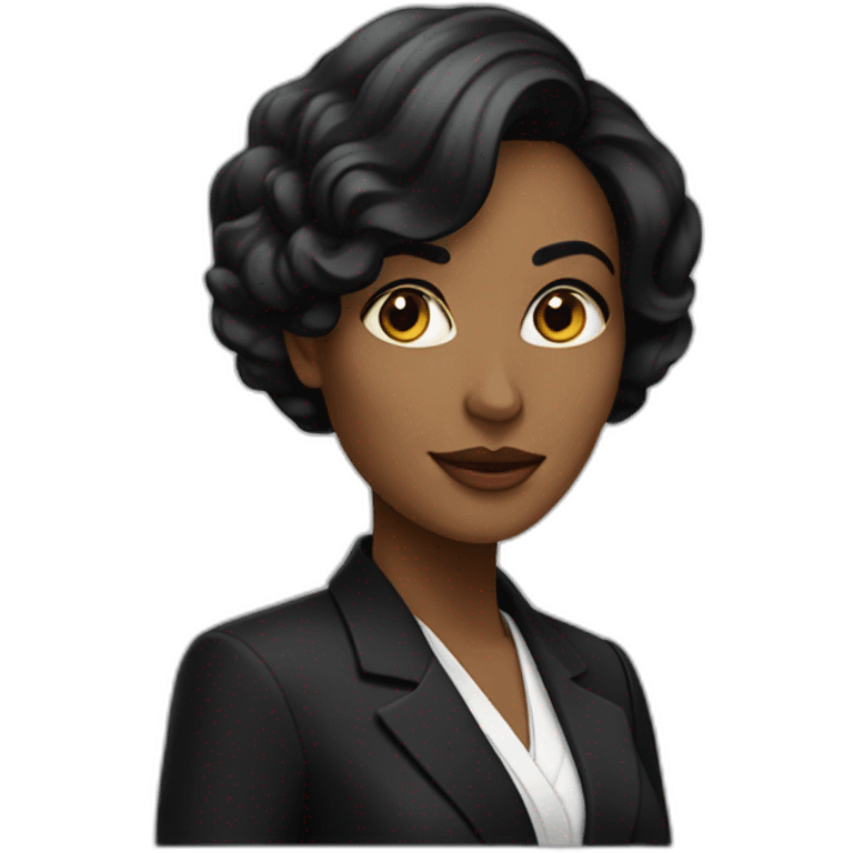 Posh-woman-with-black-suit-ready-to-collaborate emoji