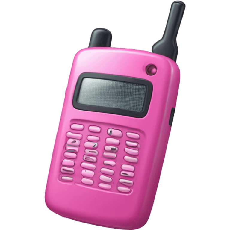 pink walkie talkie with pink keyboard and pink antenna emoji