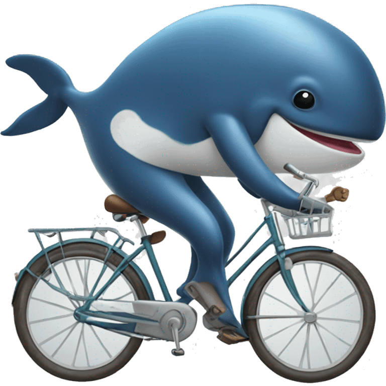 Whale riding a bike emoji