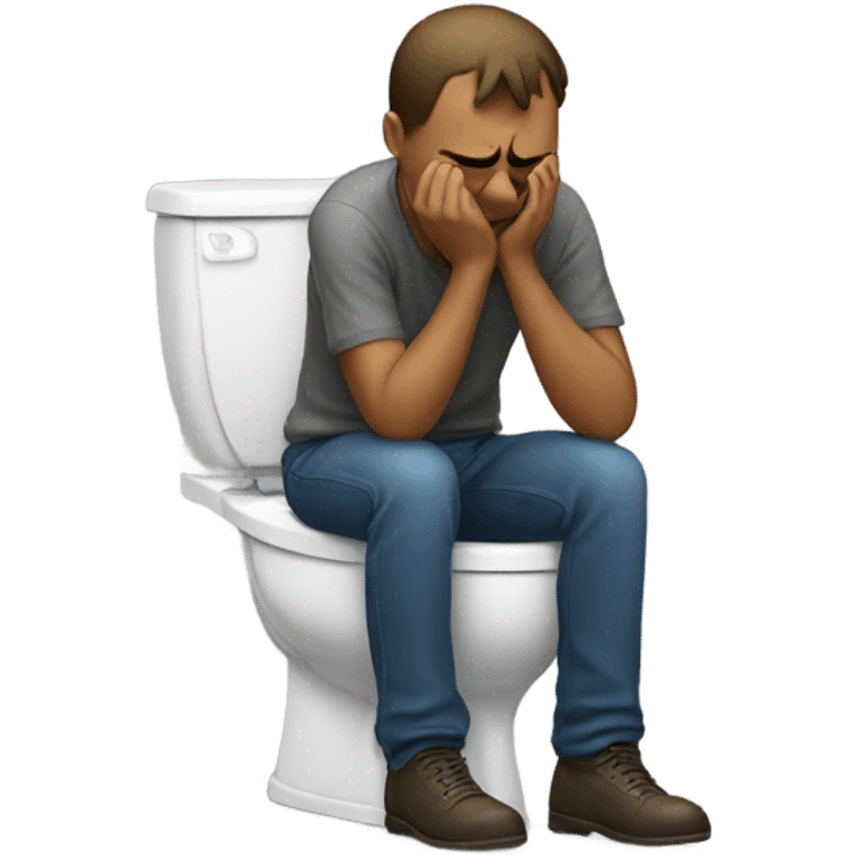 man on toilet crying emoji