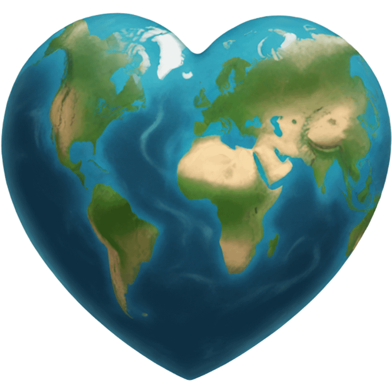 earth in a heart shape emoji