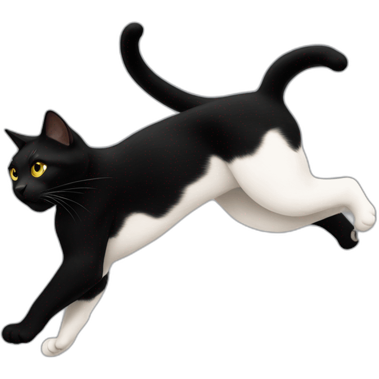 white and black cat attacking arm and kicking bottom paws emoji