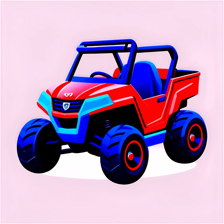 red ride on toy UTV for kids with no roof emoji