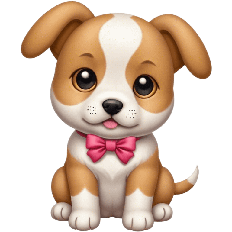 Puppy with bow on both ear emoji