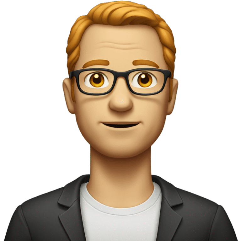 white man, receding ginger hair, sideburns, glasses emoji